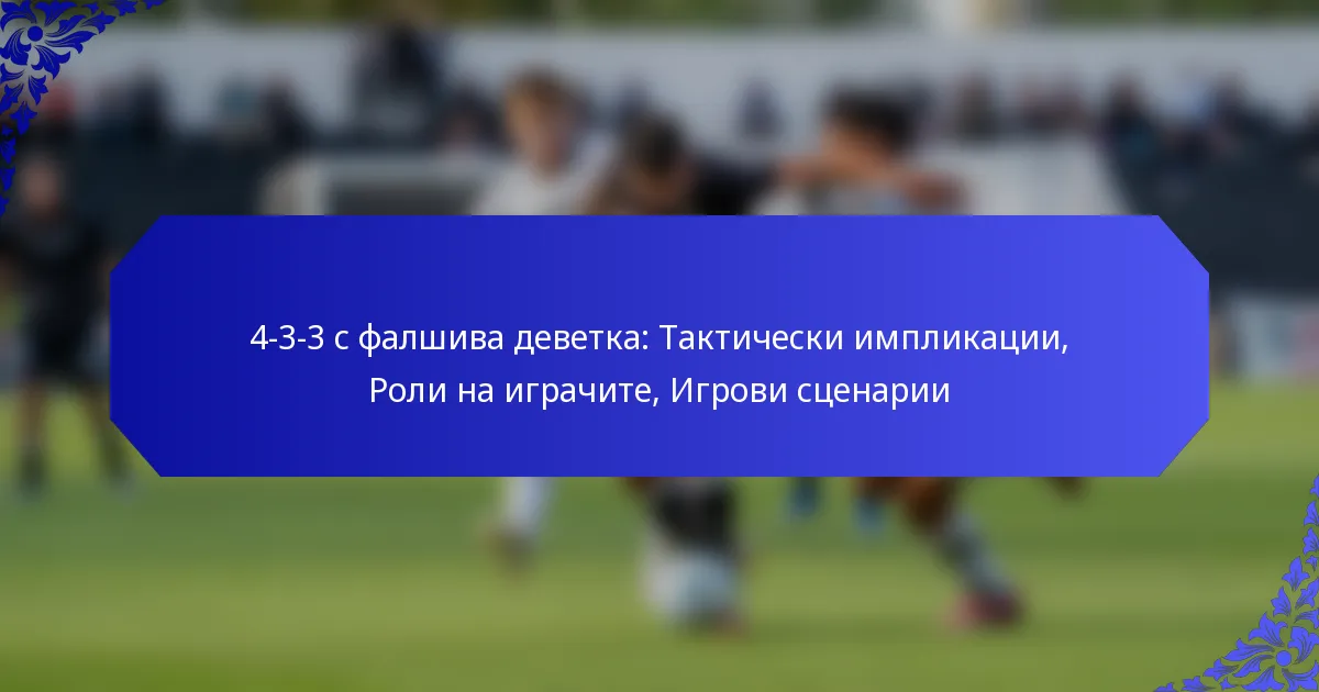 4-3-3 с фалшива деветка: Тактически импликации, Роли на играчите, Игрови сценарии