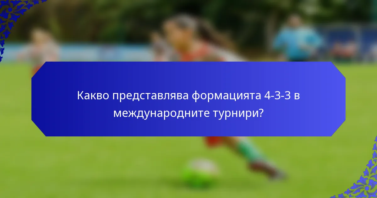 Какво представлява формацията 4-3-3 в международните турнири?
